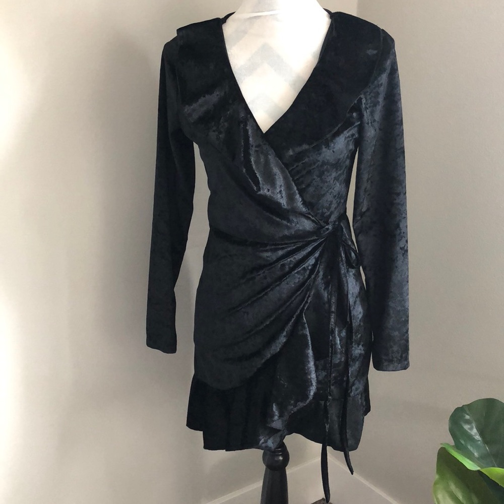 Black Velvet wrap dress